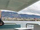 The views of the mountains while on a boat tour in Geneva, Switzerland