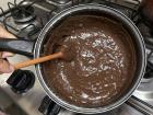 A bubbling pot of chocolate-flavored brigadeiro 