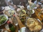 I went to a wedding where they served fresh pita and various dips!