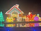 Santa and his sleigh also lit up this park this week