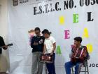 Middle school students performed songs and played their instruments after our English session