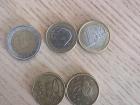 5 euro coins with the front and backs