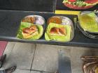 Roadside food: pav bhaji, bread with tangy beans served on a banana leaf 