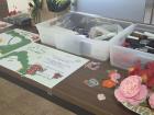 The school set up a table to make Shrinky-Dinks!