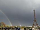 A majestic double rainbow we saw in Paris after a downpour