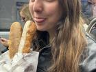 I was excited to eat my french baguette on the train!