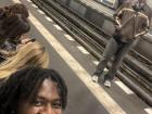 Riding the subway (U Bahn) back home with friends