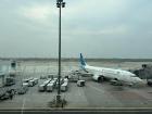 At the airport, on my way to my host city
