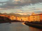 Bridge at sunset in Pisa