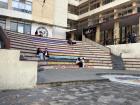 The steps leading to the English building where I teach 