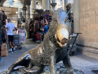 This is a bronze boar in the historical center--rub his nose to return to Florence!