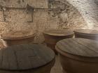 Olive oil stored in huge clay jars