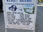 A sign for activities offered in Livingstone