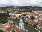 View of Vlatva River from Cesky Krumlov (in total the river runs 21 miles!)
