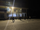 Some students practice martial arts after school in the evening 