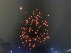 Chinese lanterns in the night sky