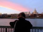 Watching the sunset over the River Thames in London. 