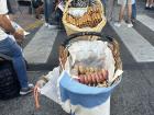 Donuts and churros, popular street foods sold for breakfast or as snacks in Argentina!