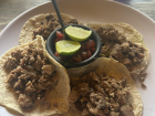 Tacos al pescado in Puerto Escondido—golden, crispy fish on soft corn tortillas with lime
