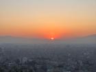 Even with the pollution and smoke, the sunrise over Kathmandu Valley is beautiful