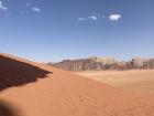 You can also see many hills of bright sand in Wadi Rum
