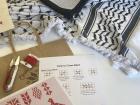 Here are materials prepared for a tatreez workshop
