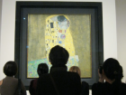 Gustav Klimt's painting "The Kiss" in Vienna, Austria