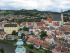 The view from the bell tower in the town of Český Krumlov