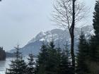 The Zugspitze seen from the trail along the Eibsee