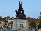 Statue of Dobó István in Eger's main square