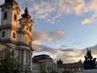 Eger's main square at sunset