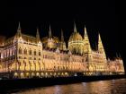 Hungarian Parliament building by night