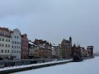 The Gdansk river, frozen over