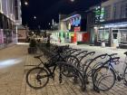 Pyöräparkki, or bike parking, in city center. Normally it's full, but not in February!