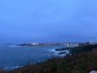 A view of the coastline of A Coruna at night