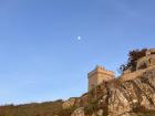 The moon hanging over Castle Montereal