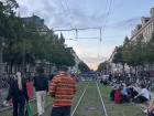 Outside at a street fest with my roommates