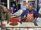 The making of candy in a Christmas market here in Palermo