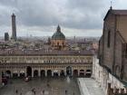 The large plaza in Bologna from above