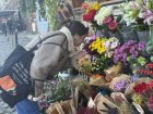 Flower truck with colorful flowers