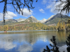 The Tatras in the background of our walk around the lake