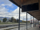 A view from the train station in Martin—you can see when your train leaves on the board at the top