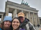 My sister, Father, and I in front of the Brandenburg Gate