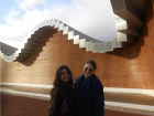 Mi amiga y yo en frente de una bodega famosa en Laguardia/My friend and I in front of a famous winery in Laguardia