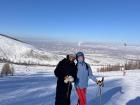 On the slope, you can see the city of Ulaanbaatar behind us