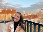 Enjoying a coffee while teaching abroad in Prague