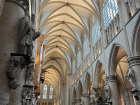 The inside of the largest cathedral in Brussels; the cathedral of St. Michael and St. Gudula