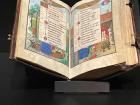 An illuminated manuscript on display in the Brussels Royal Library of Belgium