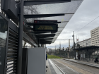 Tram stop in front of the high school I work at