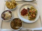 Couscous dish with sides (one of the sides is from the day before!)